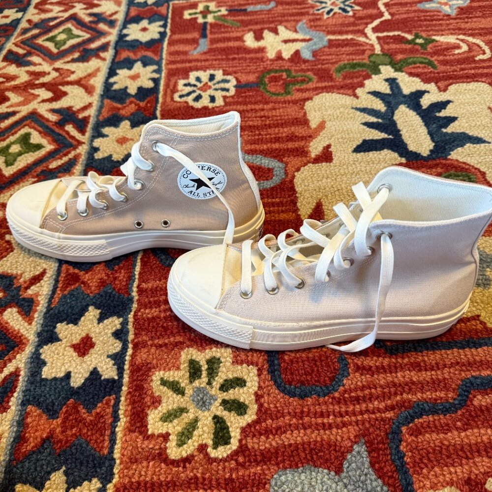 Converse CTAS Hi Lift Tri-Panel Hemp & Desert Sand Platform Sneakers NWT